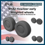 FC37130 WWII アメリカ M1A2 155mm榴弾砲 初期型 自重変形タイヤホイール 2個入 [1/35スケール プラモデルパーツ]