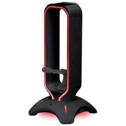 RACEN 3 in 1 ヘッドホンスタンド ヘッドホンスタンド/マウスバンジー/USB 3.2 Gen1接続ハブ×2ポート ブラック CRC-HSMBU3BK2
