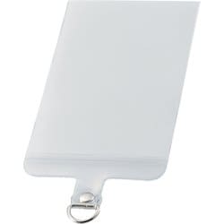 P-STHD1CASCR [スマホ ストラップホルダー シート Sサイズ ケーブル穴用 1口タイプ 1枚入り ストラップシート タグパッチ マットクリア]