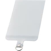 P-STHD1CASCR [スマホ ストラップホルダー シート Sサイズ ケーブル穴用 1口タイプ 1枚入り ストラップシート タグパッチ マットクリア]