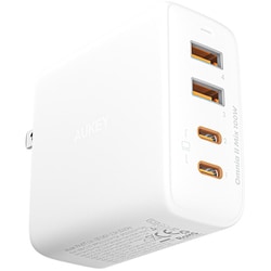 USB急速充電器 Omnia II Mix 100W USB PD（パワーデリバリー）/QC（クイックチャージ）対応 USB-A×2/USB-C×2 GaN搭載 折りたたみ式プラグ採用 ホワイト PA-B7T-WT