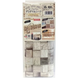 デコタイルシール ウッドブロック 25cm×100cm 貼ってはがせる リメイクシート アイボリー