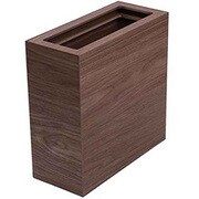 ゴミ箱 バスク 木製 スリム カバー付き 8.5L ブラウン