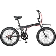 折りたたみ自転車 ワイルダーFDB206 20インチ 外装6段変速 前後Vブレーキ 極太2.8タイヤ 標準装備 マットブラック YG-1249