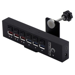 USB3.2パワーハブBLACK IPT-POWER6HUB-BK2