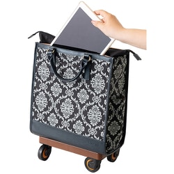 美品 スワニー D-543 ダマスコ TS15 4輪ストッパー付き ライトグレー D-543 ダマスコ (TS15) ブラック <4輪ストッパー