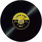 時計 LPレコード 置き時計 アナログ イエロー 100388603