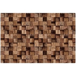 ランチョンマット 46cm×30cm 柄 プレイスマット 日本製 ウッドブロック DL-03