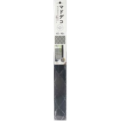 窓 飾り 窓デコ 45cm×90cm 格子柄 目隠し 窓飾りレース ブラック MDL-01