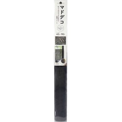 窓 飾り 窓デコ 45cm×90cm リーフ柄 目隠し 窓飾りレース ブラック MDL-02