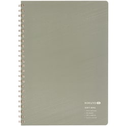 ソフトリングノート KOKUYO ME（コクヨミー） A5（210×148mm） 5mm方眼罫 50枚 ダスティオリーブ KME-SR931S5MG