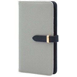 AQUOS zero6用ケース 手帳型 ベルテッド スマホケース シンプル スタンド機能 エレガンテ Elegante/グレー BD-AQZR6-03GR