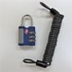 UG-016 ネイビー [TSA3連ダイヤル南京錠とスパイラルワイヤー1.2mの防犯セット]