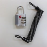UG-016 シルバー [TSA3連ダイヤル南京錠とスパイラルワイヤー1.2mの防犯セット]