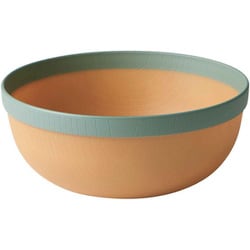 ボウル 18cm MUSUBI 山中塗 プラスチック ナチュラルブラウン グリーン 22-459980