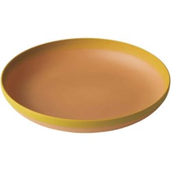 プレート 24cm MUSUBI 山中塗 プラスチック ナチュラルブラウン イエロー 22-460061