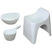 風呂椅子 洗面器 手桶 セット ヒューバス バススツール まとめ買い 3点セット 座面25cm グレー