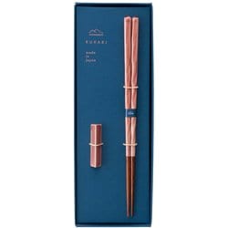 KURABI クラビ 箸 食洗機対応 23cm 箸置き セット 茜 ギフトセット 日本製 029511