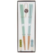 Haze ヘイズ 箸 食洗機対応 18cm 箸置き セット GR × BL ギフトセット 日本製 029481