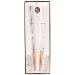 Haze ヘイズ 箸 食洗機対応 18cm 箸置き セット GY × WH ギフトセット 日本製 029276