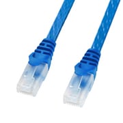 カテゴリ6 フラットLANケーブル 0.5m ツメ折れ防止コネクタ付き カテ6 CAT6 1Gbps 1ギガ 250MHz UTP より線 ストレート結線 ブルー LA-FL6TS-005BL