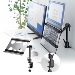 サンワサプライ　CR-LANPC3 クランプ式ノートPC台　PCスタンド Amazon.co.jp: サンワサプライ クランプ式ノートPC台（3関節