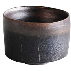 抹茶碗 250ml いっぷく碗 金彩十草 陶器 黒 M1121