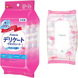 N00052 [Femia フェムウェット デリケート ウェットシート サボンの香り 20枚入×2個パック]