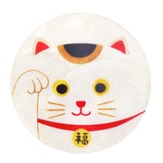 コースター 10cm カピスコースター 招き猫 ラウンド カピス貝 白 19520910230