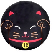 コースター 10cm カピスコースター 招き猫 ラウンド カピス貝 黒 19520910231