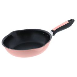 軽わざパン ふっ素樹脂加工 IH ガス火 オール熱源対応 両口 カリーノ フライパン 20cm ピンク NQ-0091