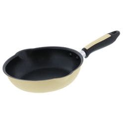 軽わざパン ふっ素樹脂加工 IH ガス火 オール熱源対応 両口 カリーノ フライパン 20cm クリーム NQ-0094
