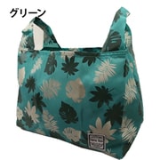 3301-06 グリーン [mama fiore（マーマ フィオーレ） コンパクト収納 くり手型 エコバッグ リーフ柄]