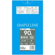 ゴミ袋 90L 100×90cm 厚さ0.04mm 10枚入 青 GM91 メタロセン配合 GM91