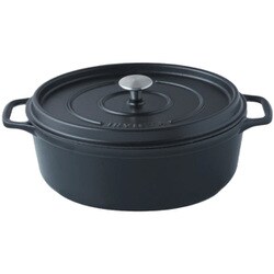 INVICTA キャセロール 27cm オーバル IH対応 両手鍋 ブラック PUV403271
