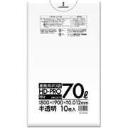 ゴミ袋 70L 90×80cm 厚さ0.012mm 10枚入 半透明 Gk79 GK79