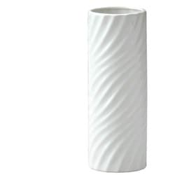 花瓶 モノトーンフラワーベース 陶器 直径6×高さ16cm ホワイト 003-C-W