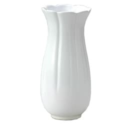 花瓶 モノトーンフラワーベース 陶器 直径7×高さ14cm ホワイト 006-C-W