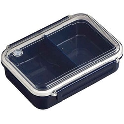 ランチボックス 弁当箱 フィールイージー 保存容器 650ml 抗菌 Ag 消臭 冷凍OK 電子レンジ対応 食洗機対応 2点ロック ネイビー 幅18.1×奥行13.7×高さ5.5cm 日本製 PCL-3S