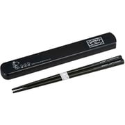 HS-16 [お箸 引きフタ箸箱セット スヌーピー Black 19.5cm]