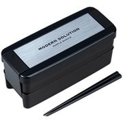 B-1488 HN [イージーケア ランチボックス 2段 レンジ対応 食洗機対応 シルバー 680ml 幅18.2×奥行7.4×高さ8.4cm]