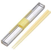 H-590 YE [箸セット 18cm とっても強いケース入り 食洗機対応 イエロー 幅2.8×奥行19×高さ1.4cm]