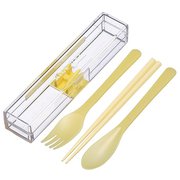 H-610 YE [トリオセット とっても強いケース入り 食洗機対応 イエロー 幅19×奥行4.2×高さ3.3cm]
