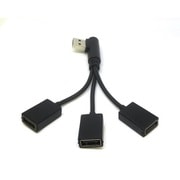 ケーブルタイプ L型 USB HUB 3ポートモデル USB 2.0対応 CP0034L