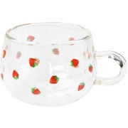 ダブルウォールグラス 250ml FRESH FRUITS 耐熱ガラス ストロベリー 10851