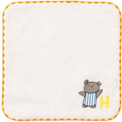 ハンドタオル こぐまちゃん イニシャル 20×20cm H L-230201
