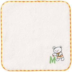 ハンドタオル こぐまちゃん イニシャル 20×20cm M L-230201