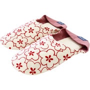AACJ1904PI [スリッパ てぬぐいスリッパ 綿 和風 23.0～25.0cm 洗える 梅花紋×ピンク]