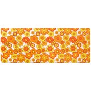 キッチンマット レトロ 花柄 ルアンス 45×120cm オレンジ