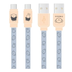 Type-C同期充電ケーブル USB-USB Type-C 1.2m ミッフィー＆ボリス MF-388C
